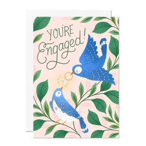 You're Engaged Birds Greetings Card