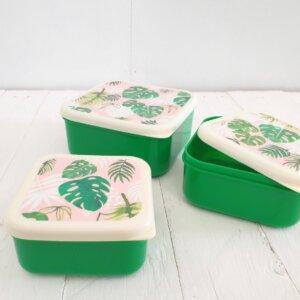 Tropical Palm Snack Boxes (Set Of 3)