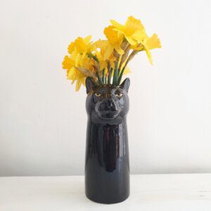 Black Panther Vase by Quail Ceramics