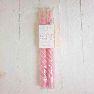 Tapered Twisted Candles - Pink
