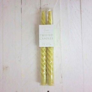 Tapered Twisted Candles - Green