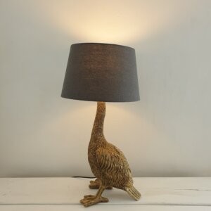 Gold Duck Lamp with Grey Shade
