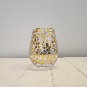 Leopard Print Stemless Wine Glass