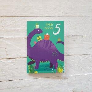 Number Five Dino Card