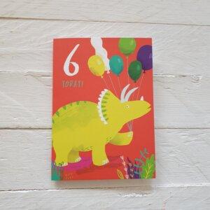 Number Six Dino Card