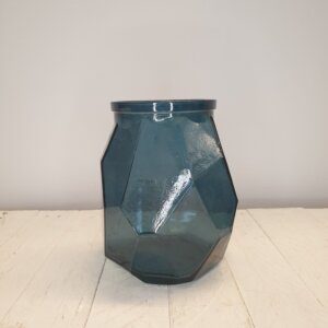 Recycled Glass Storage Jar Ocean Blue