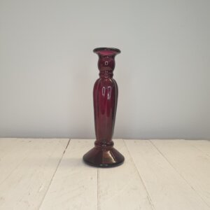 Recycled Glass Candlestick Mulberry