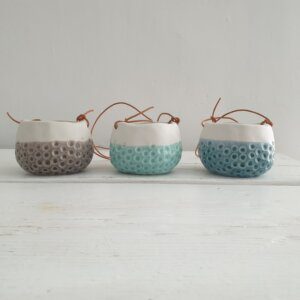 Trio of Baby Dotty Hanging Pots
