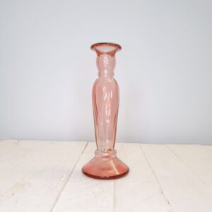Recycled Glass Candlestick Pink