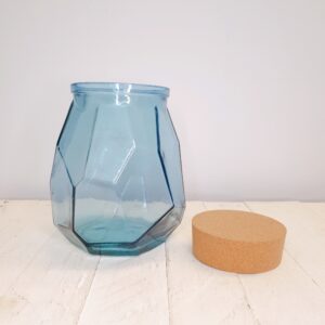 Recycled Glass Storage Jar Light Blue