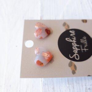 Rose Gold Heart Stud Earrings by Sapphire Frills