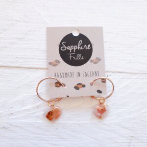 Rose Gold Heart Dangle Earrings by Sapphire Frills