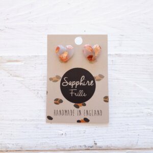 Rose Gold Heart Stud Earrings by Sapphire Frills
