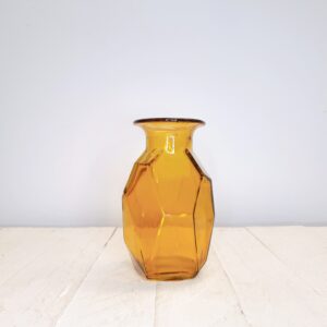 Amber Origami Glass Vase
