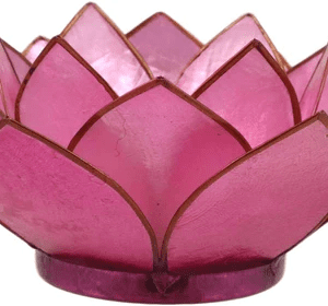 Bright Pink Lotus Flower Tea Light Holder